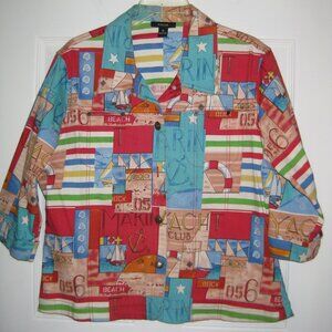 Kaktus Jacket Artsy Beachy Vintage Colorful Size XL